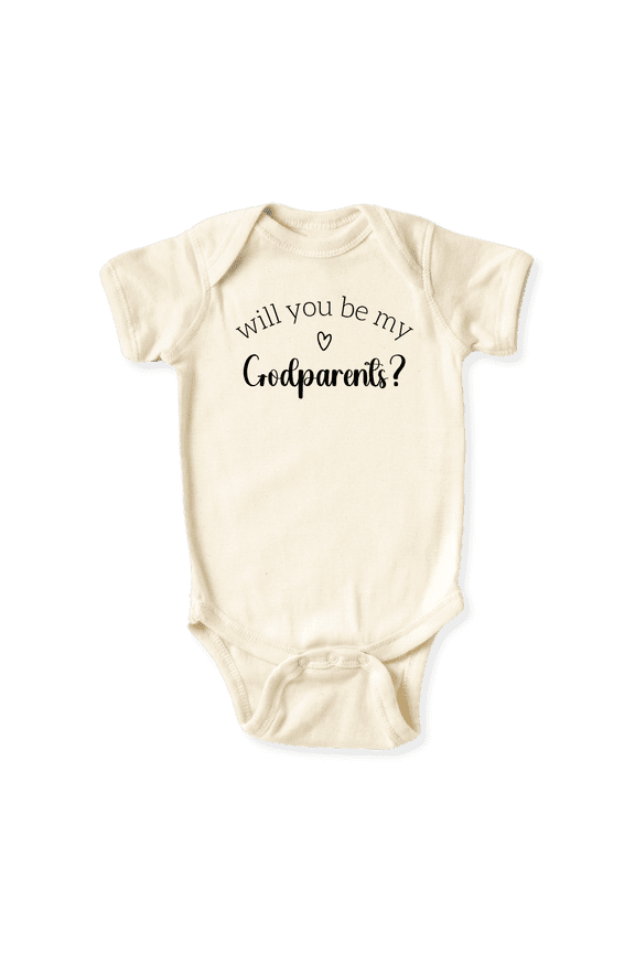 Will You Be My Godparents Baby Bodysuit, Newborn Outfit, Baby Clothes, Gift&nbsp;for&nbsp;Children 3-6m Natural