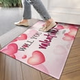 thumbnail image 1 of Will You Be My Valentine Doormat Non-Slip Absorbent Resist Dirt Front Door Mat Machine Washable Valentine's Day Mats Outdoor Inside Floor Rugs for Entryway 20" X 32", 1 of 5