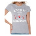 thumbnail image 1 of Will You Be My Valentine Ladies T-Shirt Funny Valentine's Day 2021 Gifts for Her Humour Comfortable Women Shirts, 1 of 4