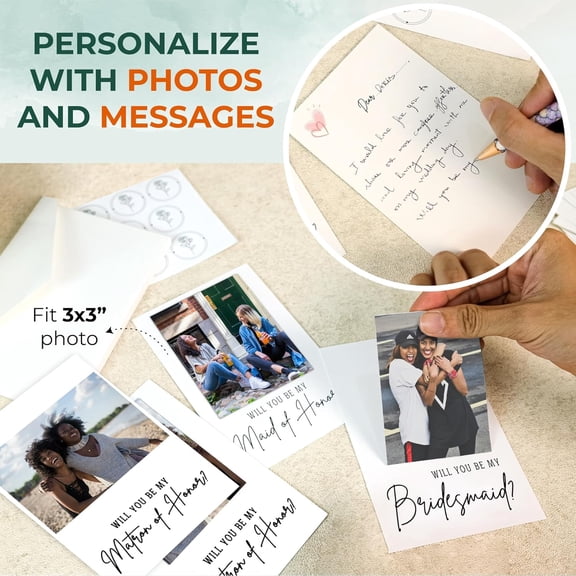 Will You Be My Bridesmaid Card - 8 Bridesmaid Proposal Card, 1 Will You Be My Maid Of Honor Card, 1 Will You Be My Matron Of Honor Proposal, Bridesmaid Proposal Gifts Ideas and Stickers$$Office