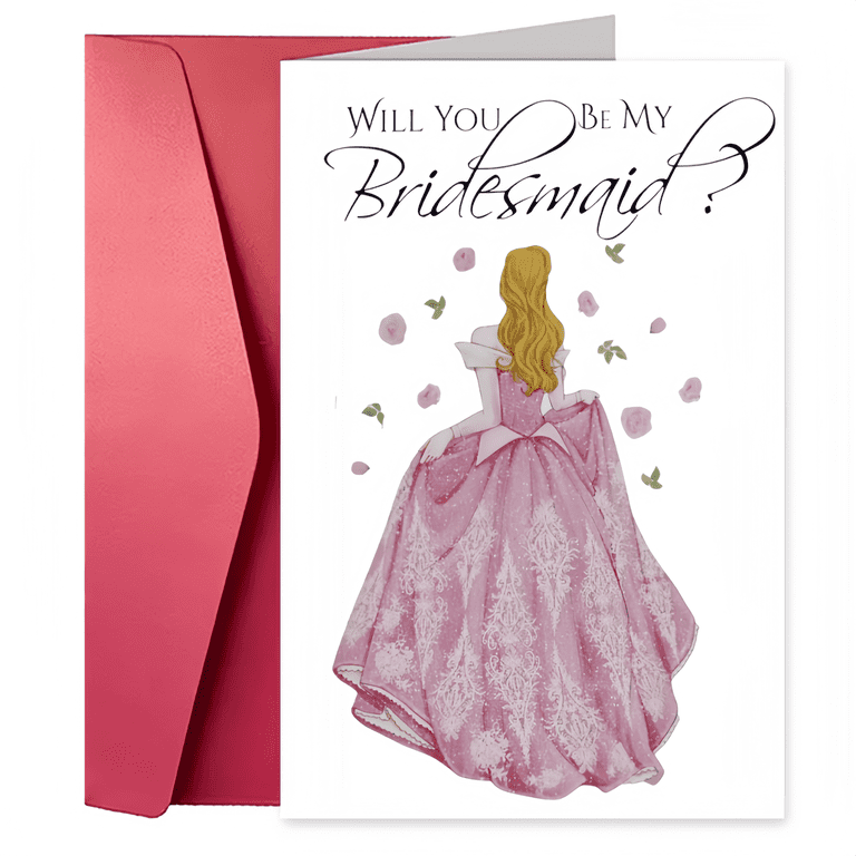 will you be my bridesmaid dress card Personalized bride and bridesmaid art print. Custom wedding illustrati –  Lalana Arts main image 1