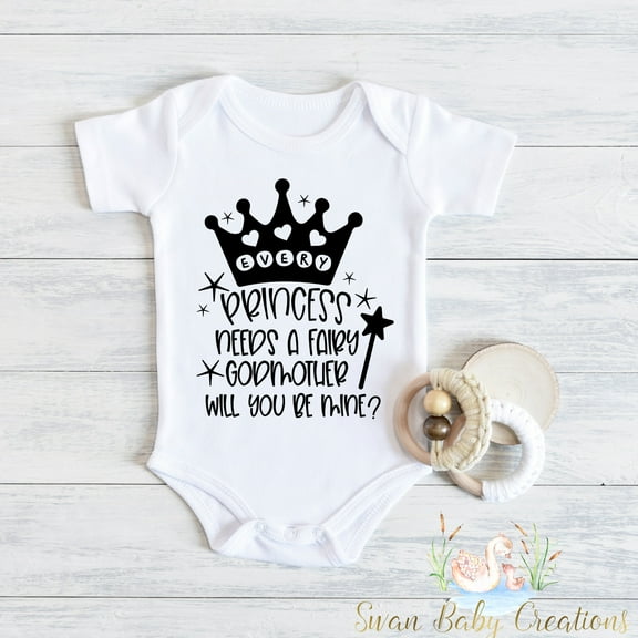 Will You Be My Godmother Baby Bodysuit, Cute Pregnancy Announcement, Godmother Gift, Godmother Proposal, Best Friend Promoted To God Mother Cute And Cool Baby Bodysuit, Baby Bodysuit Lat 4424
