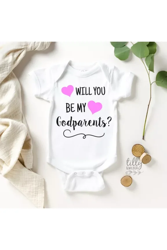 Will You Be My Godparents? Baby Bodysuit, Godparents Bodysuit, Godparents Cute Baby Onesie, Baby Bodysuit Lat 4424 Cute Baby Onesie, BABY BODYSUIT LAT 4424