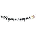 thumbnail image 1 of Will You Marry Me Banner, Proposal Party Garland Shiny Black Glitter Paper Sign Valentine's Day Wedding Marriage Proposal Engagement Party Decorations Pre-Strung, 1 of 5