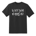 thumbnail image 1 of Will You Marry ME Funny Tees Mens Graphic T Shirts Black,XXL, 1 of 1