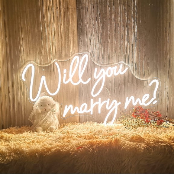 Will You Marry Me Neon Sign led Neon Sign Art, Proposal Decor,Proposal Sign Wedding Party Room Wall Hanging Home Decor, Personalized Gift 25x15 inch