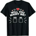 thumbnail image 1 of Will You Marry Me Proposal Graphic Wedding Engagement Gift T-Shirt, 1 of 7