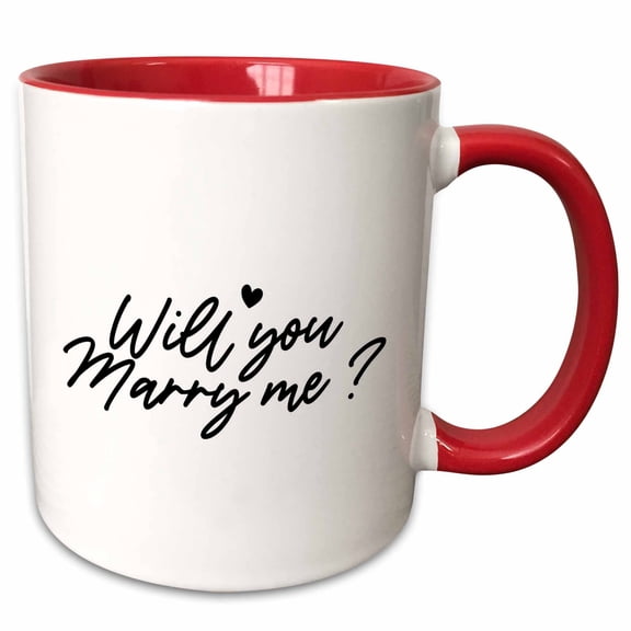 3drose, Will You Marry Me Wedding Gift Honeymoon and Bridal Shower Gift, 15oz Two-tone Red Mug