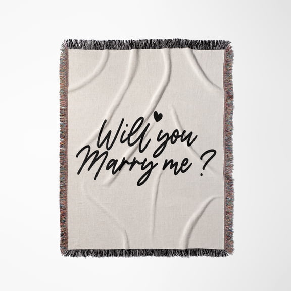 Will You Marry Me Wedding Gift Honeymoon And Bridal Shower Gift, Woven Blanket