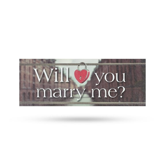 Will You Marry Me Vinyl Decal 24 Inch x 9 Inch Weatherproof Heavy-Duty Adhesive Backing | Romantic Messaging, Bold Display, Durable Design | Made in USA