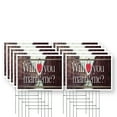 thumbnail image 1 of Will You Marry Me Yard Sign 10 Pack of 12 Inch x 16 Inch Double Sided Weatherproof Heavy-Duty Plastic with Stake | Romantic Messaging, Bold Display, Durable Design | Made in USA, 1 of 7