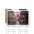 thumbnail image 1 of Will You Marry Me Yard Sign 2 Pack of 24 Inch x 36 Inch Double Sided Weatherproof Heavy-Duty Plastic with Stake | Romantic Messaging, Bold Display, Durable Design | Made in USA, 1 of 7