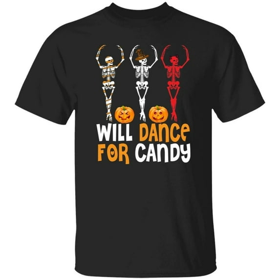 Will dance for candy Halloween Unisex T-Shirt Scary skeleton dancer dance teacher