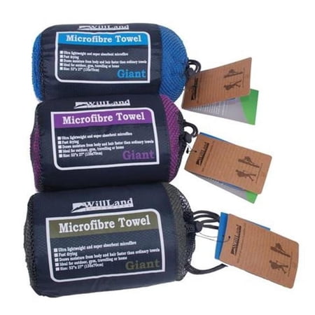 WillLand Outdoors T60725 Travel Towel Giant, Turquoise - Micro Fibre