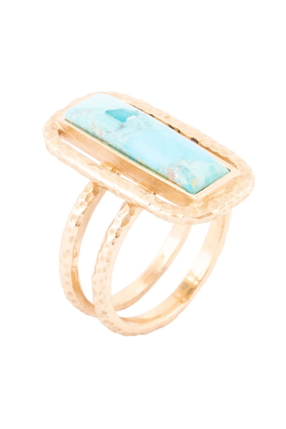 Willa Blue Turquoise Golden Statement Ring