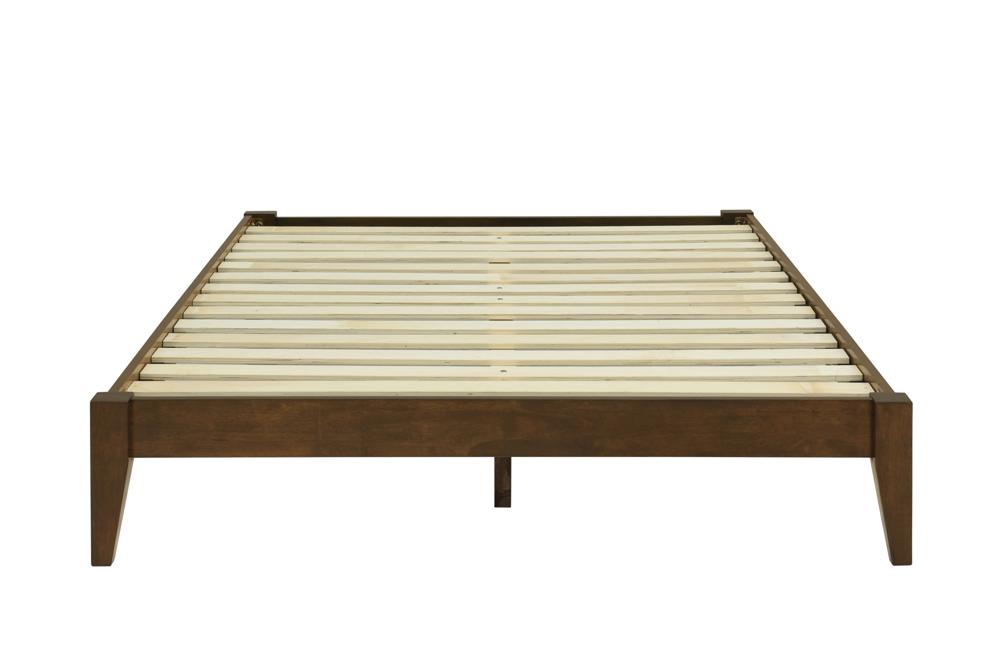 Platform Bed Walnut Back Rests Willa Full Wood Platform Bed - Walnut Finish - Walmart.com