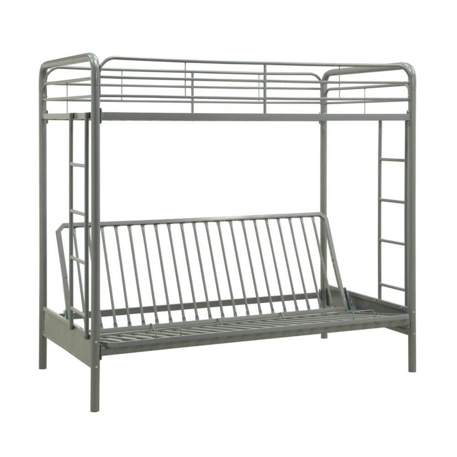 Willa Metal Twin Over Futon Bunk Bed, Silver - Walmart.com