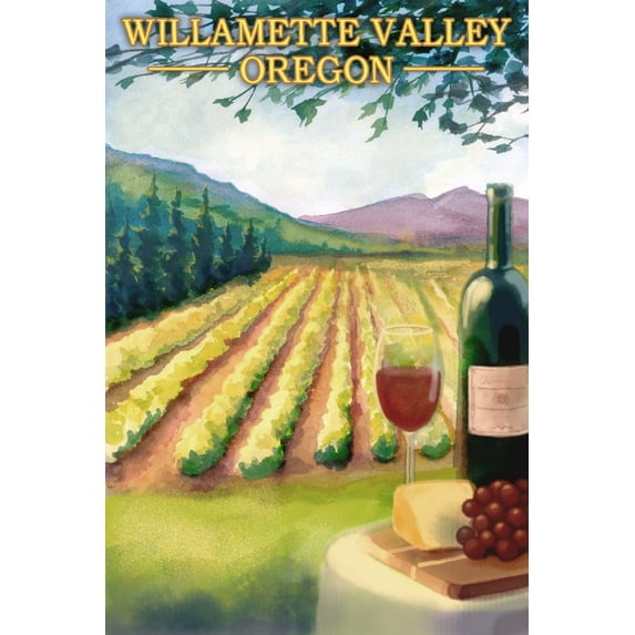 Willamette Valley, Oregon, Wine Country (16x24 Giclee Gallery Art Print, Vivid Textured Wall Decor)