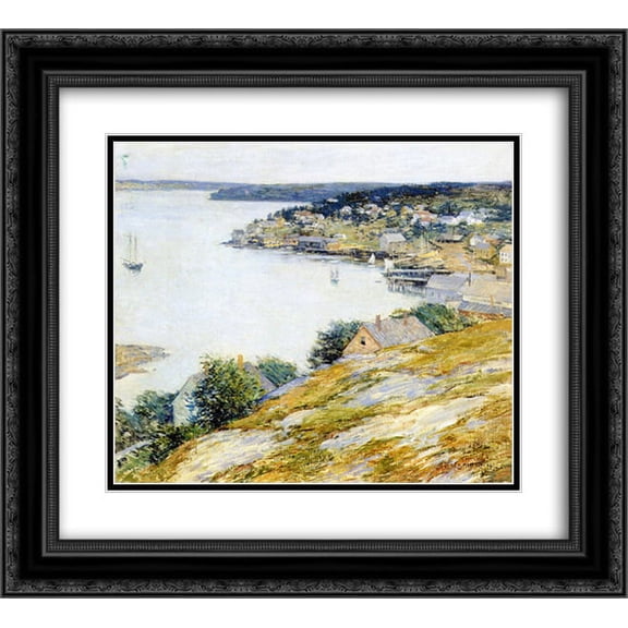 Willard Metcalf 2x Matted 22x20 Black Ornate Framed Art Print 'East Boothbay Harbor'