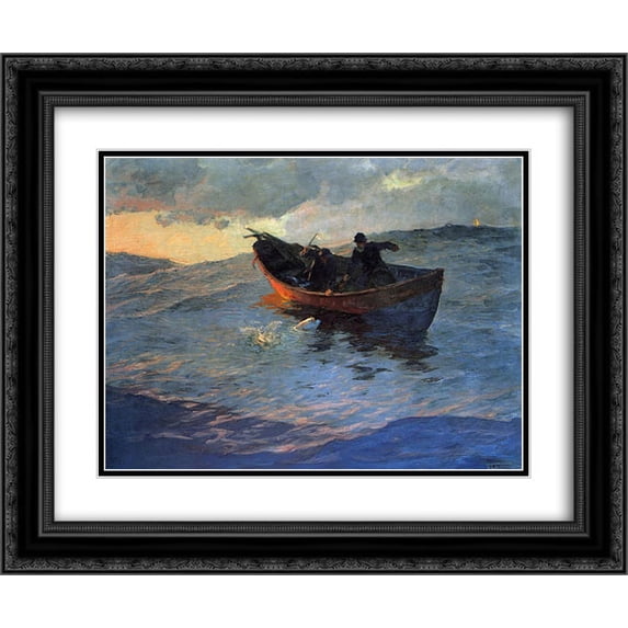 Willard Metcalf 2x Matted 24x20 Black Ornate Framed Art Print 'On the Suffolk Coast 02'