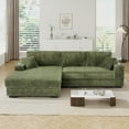 thumbnail image 1 of Willayok 110" L-Shape Cloud Sectional Couch with Oversized Chaise,Modern Modular Design for Living Room:Comfy Corduroy, Ottoman, USB Port, Cup Holder, Side Storage, Olive Green, 1 of 9