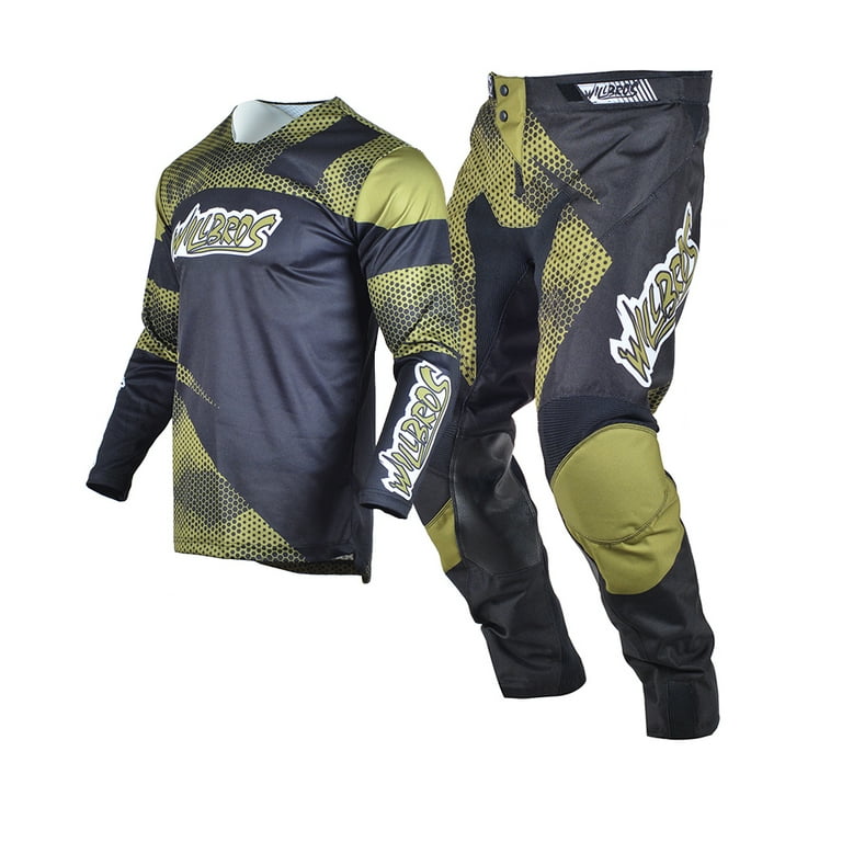 Willbros MX Jersey Pant Combo Motocross Gear Set Mens Cycling Mountain Dirt  Bike Offroad Racewear Brown (Jersey Adult XL/Pants W36)