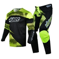Willbros MX Jersey and Pant Combo Motocross Gear Set Men Cycling Downhill Dirt Bike Offroad Racewear Yellow (Jersey Adult XXL/Pants W38)