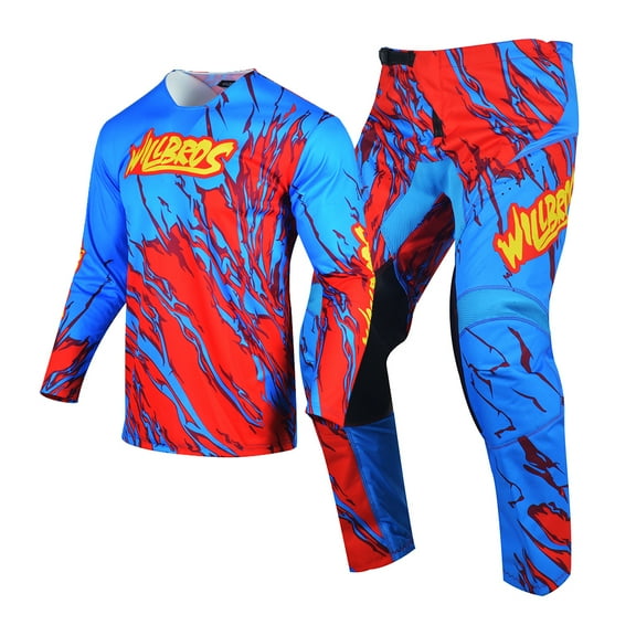 Willbros MX Motocross Jersey and Pants Combo Dirt Bike Off-road Riding Downhill Racing Gear Set (Jersey Adult M/Pants W32)