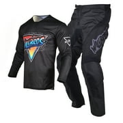 Willbros Motocross Dirt Bike MX Jersey Pants Combo Offroad Riding Protective Black Gear Set Jersey Adult M/Pants W32