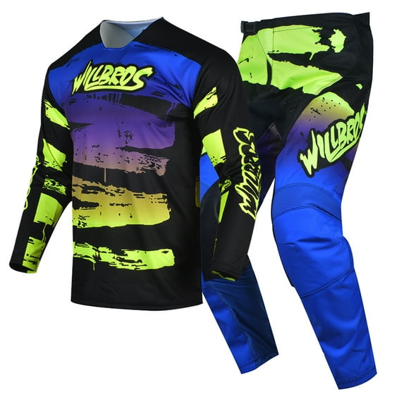 Willbros Motocross Jersey Pant Combo Dirt Bike Gear Set Racewear MX Cycling Offroad Riding Suit (Jersey Adult L/Pants W34)