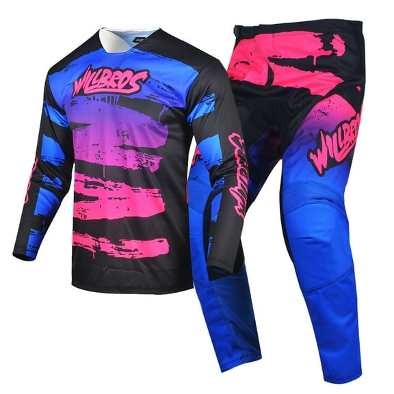 Willbros Motocross Jersey Pant Combo Men Women MX Dirt Bike Gear Set Suit Racewear Offroad Adult Riding (Jersey Adult XS/Pants W28)