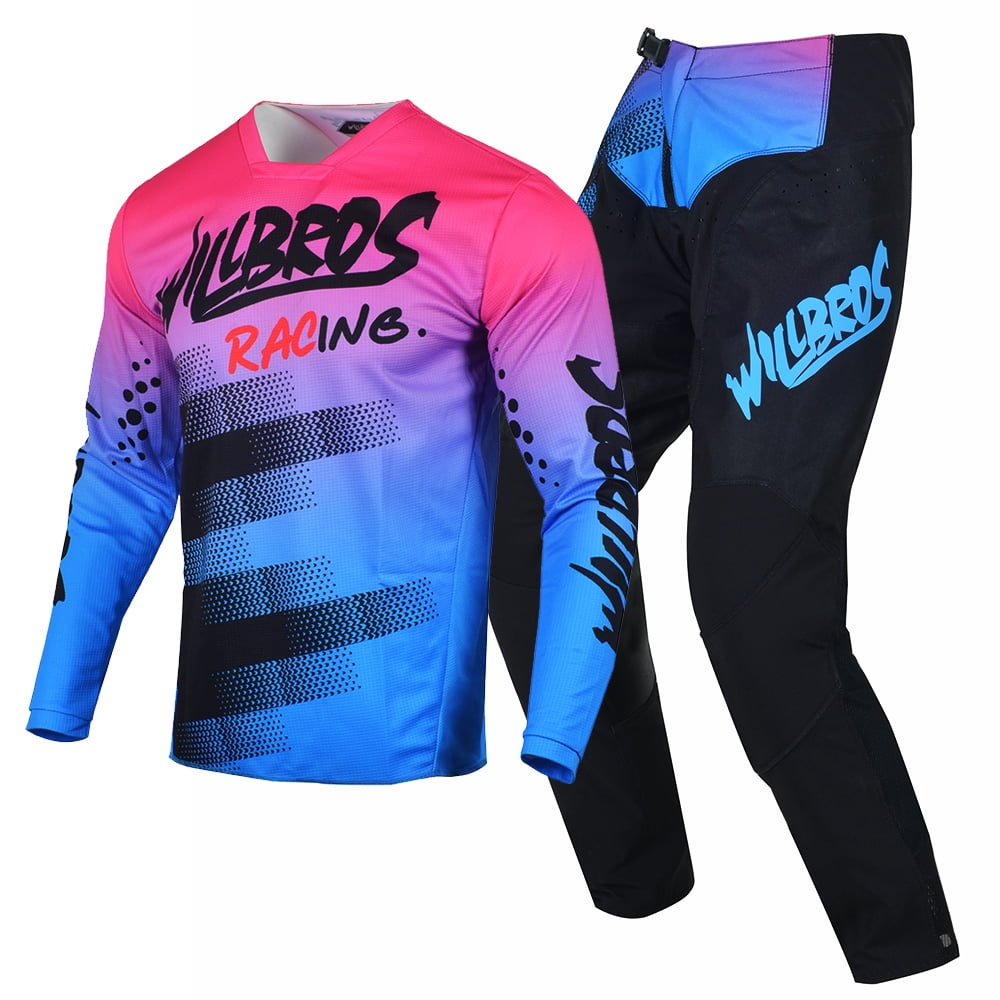 Willbros Motocross Jersey Pants Combo MX Gear Set Offroad Dirt Bike Outfit Men's Women Racewear