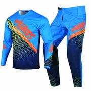 Willbros Motocross Offroad Jersey Pants Combo Dirt Bike MX Package Riding Gear Set Racewear Blue Jersey Adult XL/Pants W36