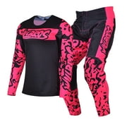 Willbros Womens Jersey Pants Combo Motocross MX Racing Gear Set Dirt Bike Offroad BMX ATV Cycling Riding Suit Adult