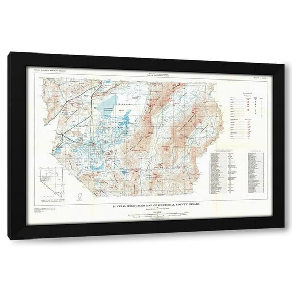 Willden 18x13 Black Modern Wood Framed Wall Art Titled - Churchill County Mineral Resources NV