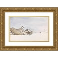 thumbnail image 1 of Willem Anthonie van Deventer 24x16 Gold Ornate Framed and Double Matted Museum Art Print Titled - Wreck Wood on the Beach of Renesse in Schouwen -Duivenland (1834 - 1893), 1 of 4