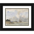 thumbnail image 1 of Willem Anthonie van Deventer 24x18 Black Ornate Framed Double Matted Museum Art Print Titled: Maas for Rotterdam, with an American and Swedish Ship (1834 - 1893), 1 of 5