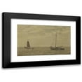 thumbnail image 1 of Willem Bastiaan Tholen 24x16 Black Modern Framed Museum Art Print Titled - Seascape with Fisherman's Barges (1910), 1 of 1