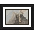 thumbnail image 1 of Willem Carel Dierkens 14x11 Black Ornate Wood Framed Double Matted Museum Art Print Titled: Inside of Crater Etna (1778), 1 of 5