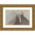 thumbnail image 1 of Willem Carel Dierkens 14x11 Gold Ornate Wood Frame and Double Matted Museum Art Print Titled - Inside of Crater Etna (1778), 1 of 4