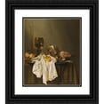 thumbnail image 1 of Willem Claesz Heda 15x17 Black Ornate Wood Framed Double Matted Museum Art Print Titled - A Banketje Still Life with a Roemer, a Silver Tazza on its Side, a Ham, Peaches, a Salt Cellar,, 1 of 5