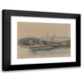 thumbnail image 1 of Willem Gruyter jr 14x11 Black Modern Framed Museum Art Print Titled - Scaffolding with Fishermen (1852), 1 of 5