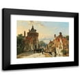 thumbnail image 1 of Willem Koekkoek 14x11 Black Modern Framed Museum Art Print Titled - A View of a Netherlandish Town with Figures Chattering, 1 of 5