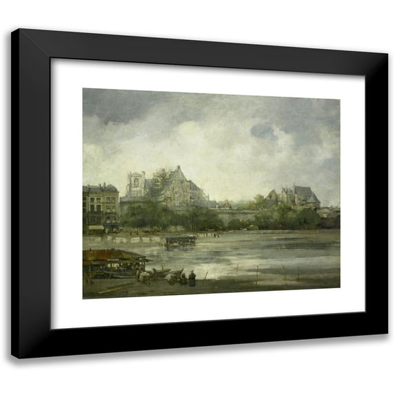 Willem Leendert Bruckman 17x15 Black Modern Framed Museum Art Print Titled - View of Nantes (1890 - 1928)