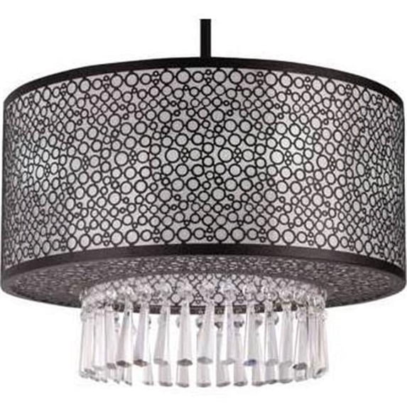 Willem Metal & Crystal 3 Light Chandelier Semi Flush Chrome (Bulb Included)
