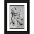 thumbnail image 1 of Willem Panneels 16x24 Black Ornate Framed Double Matted Museum Art Print Titled: Torso. Belvedere. Front View of the Antique Sculpture. (1628 - 1629), 1 of 5