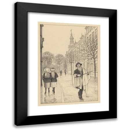 Willem Pothast 11x14 Black Modern Framed Museum Art Print Titled - Old Man with a Stick on a Street (In or Before 1910)