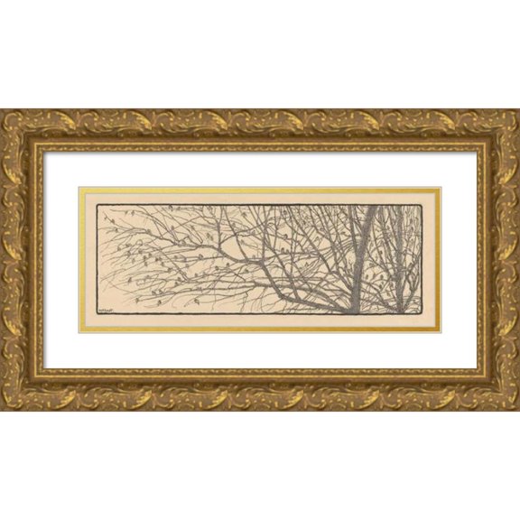 Willem Pothast 24x11 Gold Ornate Framed and Double Matted Museum Art Print Titled - Tree Takken (1887 - 1916)