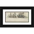 thumbnail image 1 of Willem Roelofs 18x10 Black Ornate Wood Framed Double Matted Museum Art Print Titled - Fishing Boats on the Beach of Scheveningen (1839), 1 of 5