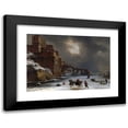 thumbnail image 1 of Willem Schellinks 18x14 Black Modern Framed Museum Art Print Titled - City Walls in Winter (C. 1650 - C. 1670), 1 of 5